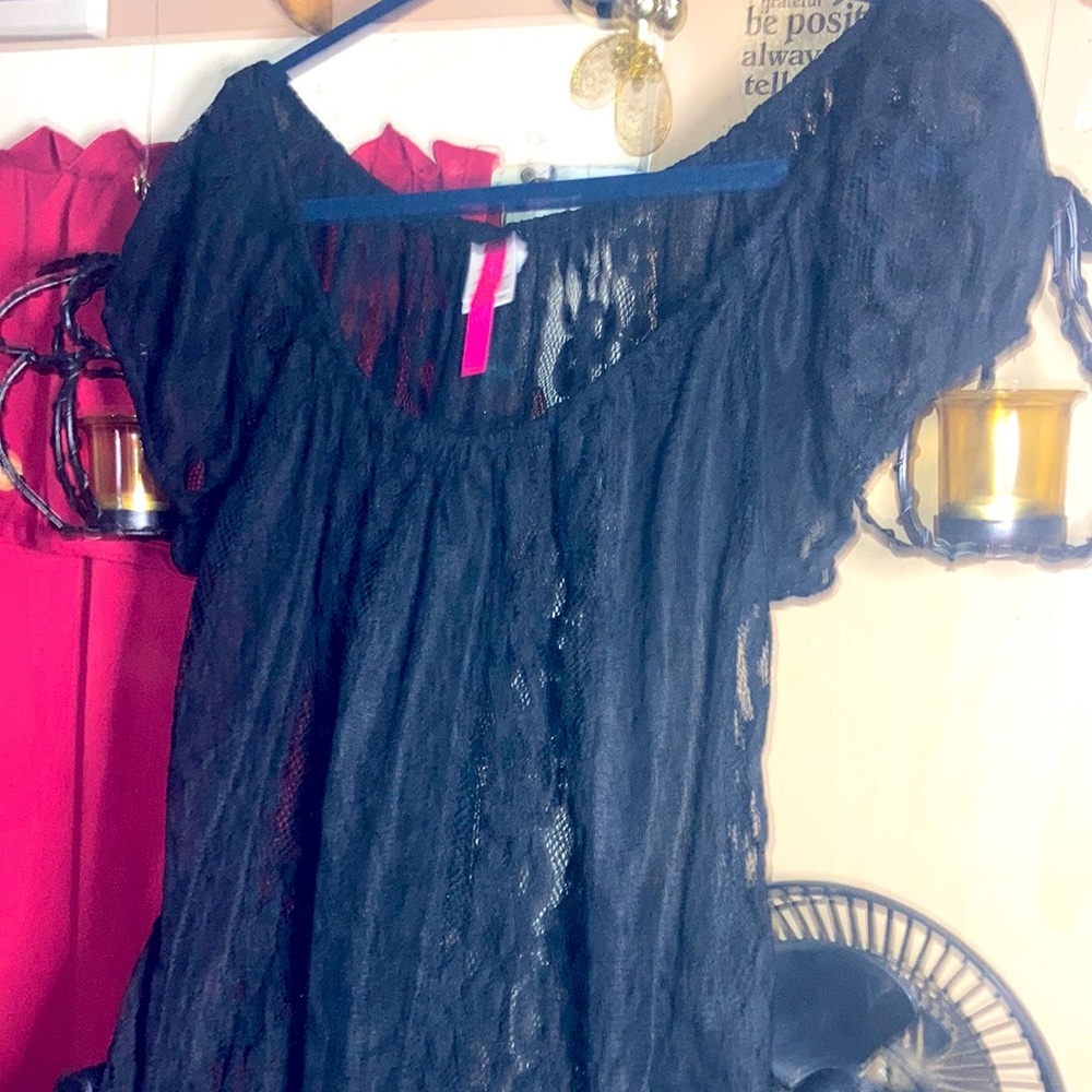Black lace shirt gently used